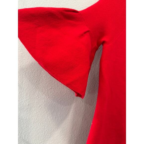 Moth Anthropology Red Anais Bell-Sleeve Pullover - Sz Small - Picture 3 of 7